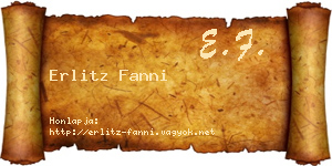 Erlitz Fanni névjegykártya