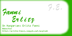 fanni erlitz business card